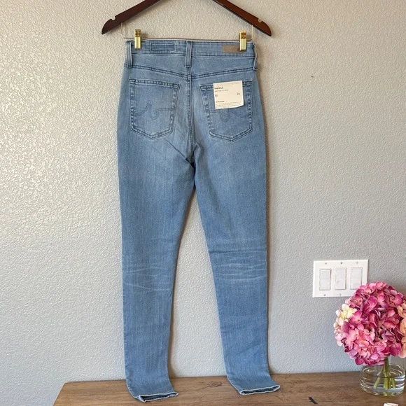 AG Adriano Goldschmied Light Blue High Rise Jeans- Super High-rise Skinny - Picture 14 of 14